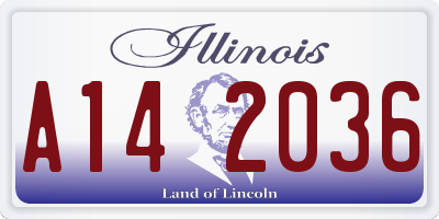 IL license plate A142036
