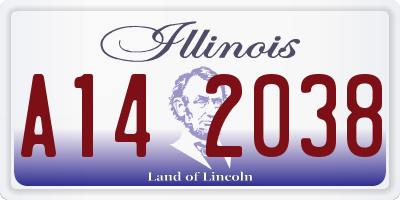IL license plate A142038