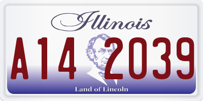 IL license plate A142039