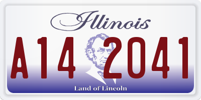 IL license plate A142041