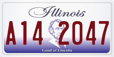 IL license plate A142047
