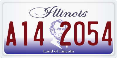 IL license plate A142054
