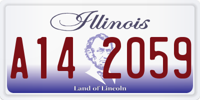 IL license plate A142059