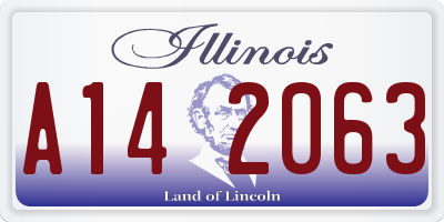 IL license plate A142063