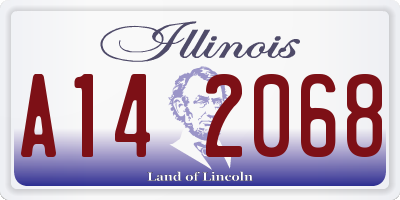 IL license plate A142068