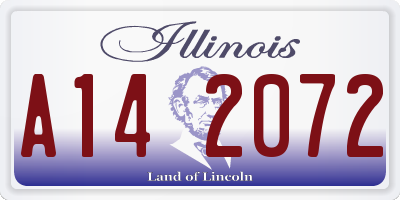 IL license plate A142072