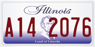 IL license plate A142076