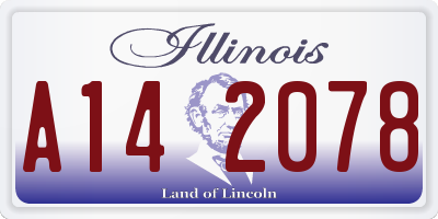 IL license plate A142078