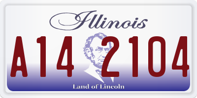 IL license plate A142104