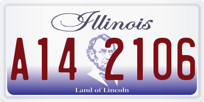 IL license plate A142106
