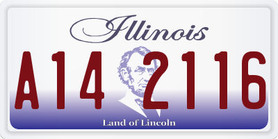 IL license plate A142116