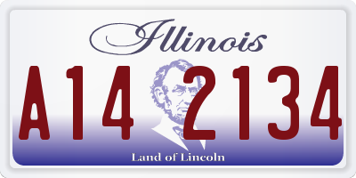 IL license plate A142134