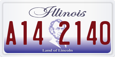 IL license plate A142140