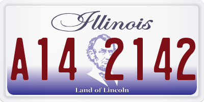 IL license plate A142142