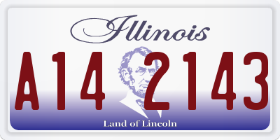 IL license plate A142143