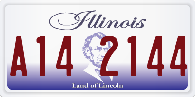 IL license plate A142144