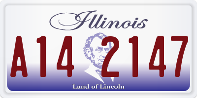 IL license plate A142147