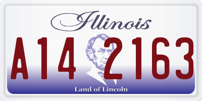 IL license plate A142163