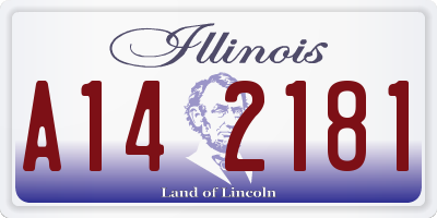 IL license plate A142181