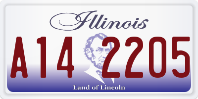 IL license plate A142205