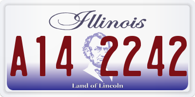 IL license plate A142242
