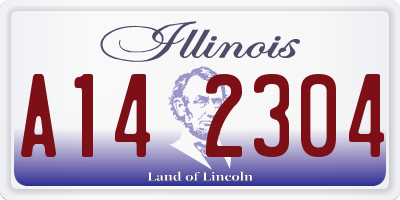 IL license plate A142304