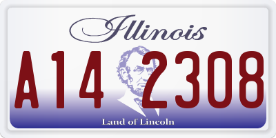 IL license plate A142308