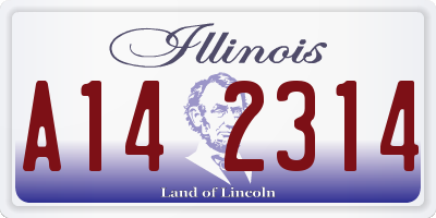 IL license plate A142314