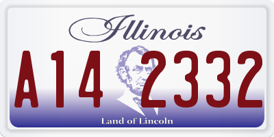 IL license plate A142332