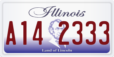 IL license plate A142333