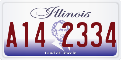 IL license plate A142334