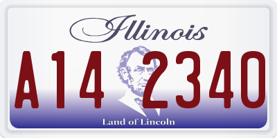 IL license plate A142340