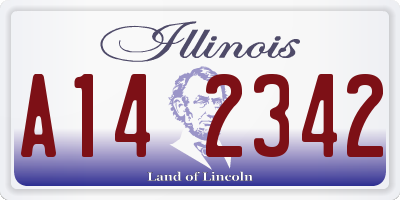 IL license plate A142342