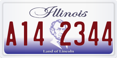 IL license plate A142344