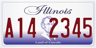 IL license plate A142345