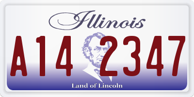 IL license plate A142347