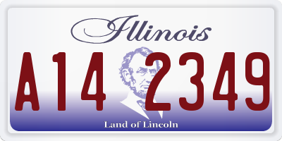 IL license plate A142349