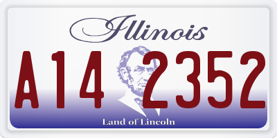 IL license plate A142352