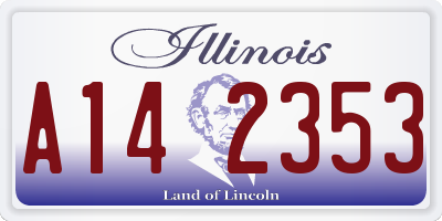 IL license plate A142353