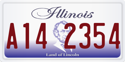 IL license plate A142354