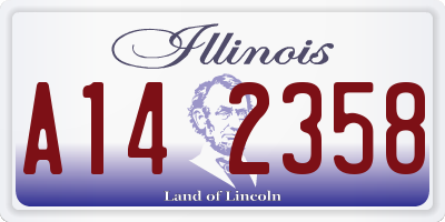 IL license plate A142358
