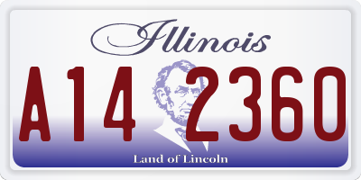 IL license plate A142360