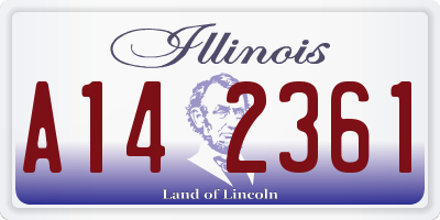 IL license plate A142361