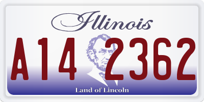 IL license plate A142362