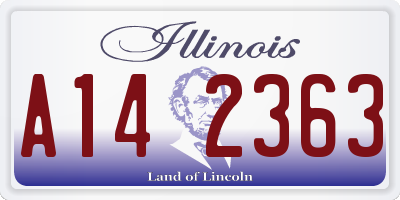IL license plate A142363