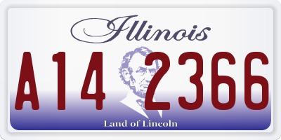 IL license plate A142366