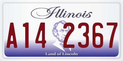 IL license plate A142367