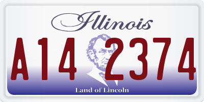 IL license plate A142374