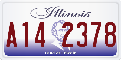IL license plate A142378