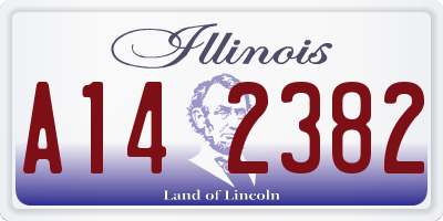 IL license plate A142382